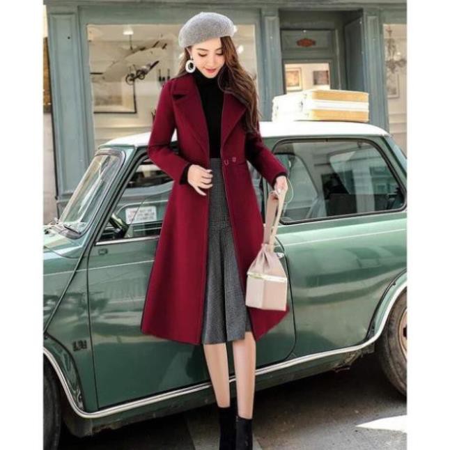 Áo Khoác Dạ Dáng Dài Túi Ngang Cao Cấp Hàng Quảng Châu Đai Ngang Dáng Đẹp | BigBuy360 - bigbuy360.vn