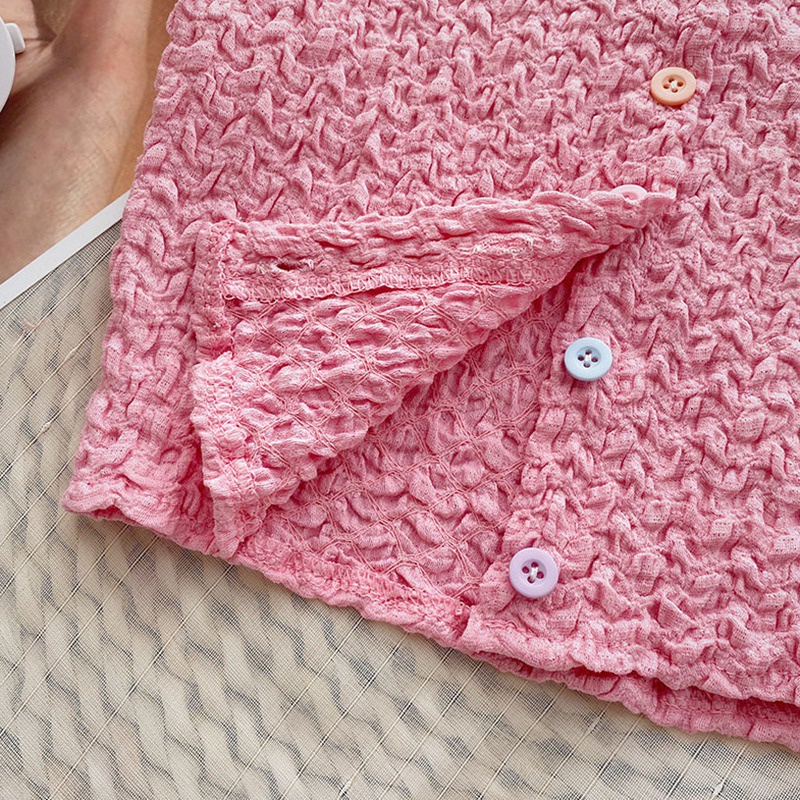 Áo Thun Croptop Tay Ngắn Dáng Ôm Đính Nút Nhiều Màu Kiểu Hàn Quốc Dễ Thương