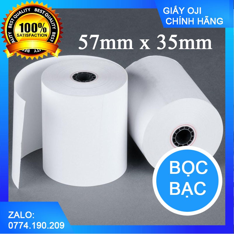 Combo 20 Cuộn Giấy In Nhiệt K57 (57mm x 35mm) In Bill/ Hóa Đơn Tính Tiền Hansol/ Oji