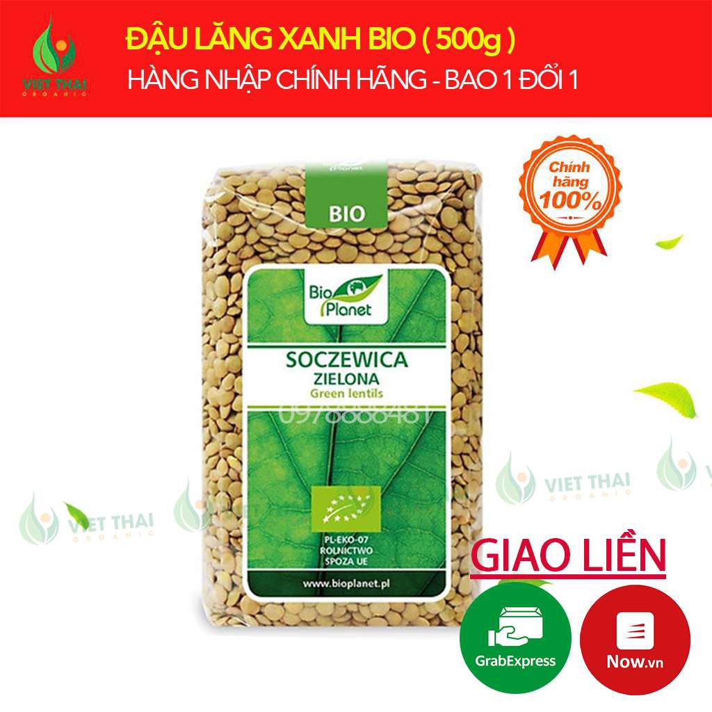 Đậu Lăng Xanh Hữu Cơ Bio Planet CHUẨN Hữu Cơ (gói 500g) - HẠT ĐẬU ORGANIC 100% TỐT CHO SỨC KHỎE