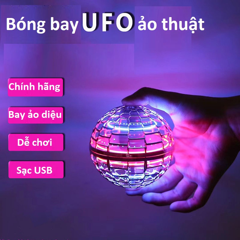 Loại xịn có led Bóng biến hình đĩa bay UFO cho bé tặng kèm điều khiển
