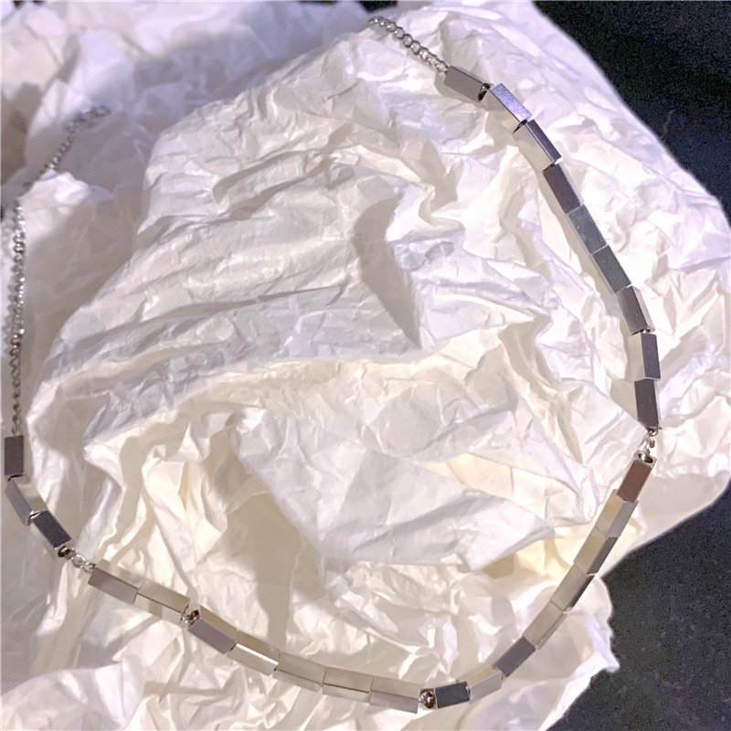 Vòng cổ Thép Titan Mặt Vuông Ba Chiều Đơn Giản Cá Tính Cho Nam Nữ