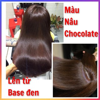 "THUỐC NHUỘM TÓC MÀU NÂU CHOCOLATE-Thuốc nhuộm tóc LAVOX 3D  Nano Collagen siêu dưỡng+tặng kèm oxy trợ nhuộm và bao tay"