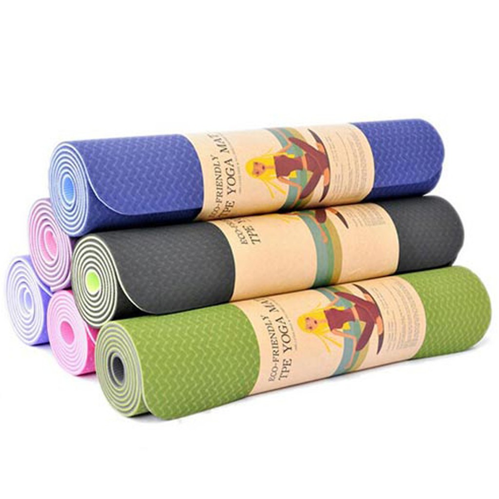 Thảm Tập Yoga 2 Lớp TPE Cao Cấp - Chọn Màu Tặng Kèm Dây Và Túi Đựng Thảm Yoga Chính Hãng Amalife
