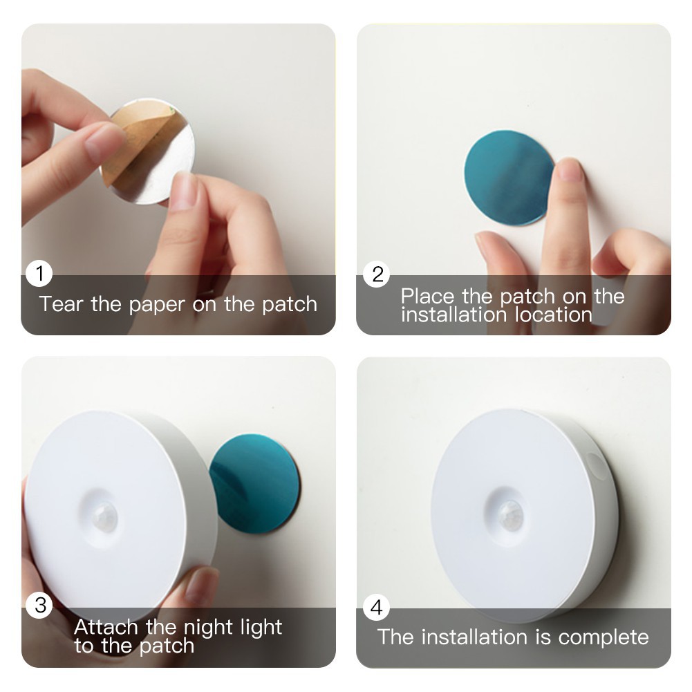 Đèn ngủ LED cảm biến tự động thông minh dạng pin sạc dán tủ đồ/cầu thang/phòng ngủ đa dụng