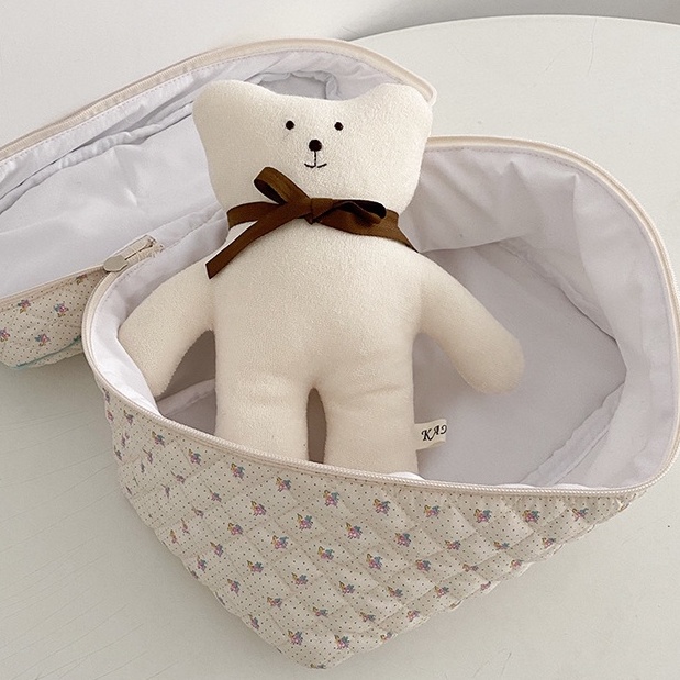 Túi Đựng Mỹ Phẩm Mềm Mại Họa Tiết Hoa Thời Trang Cho Nữ