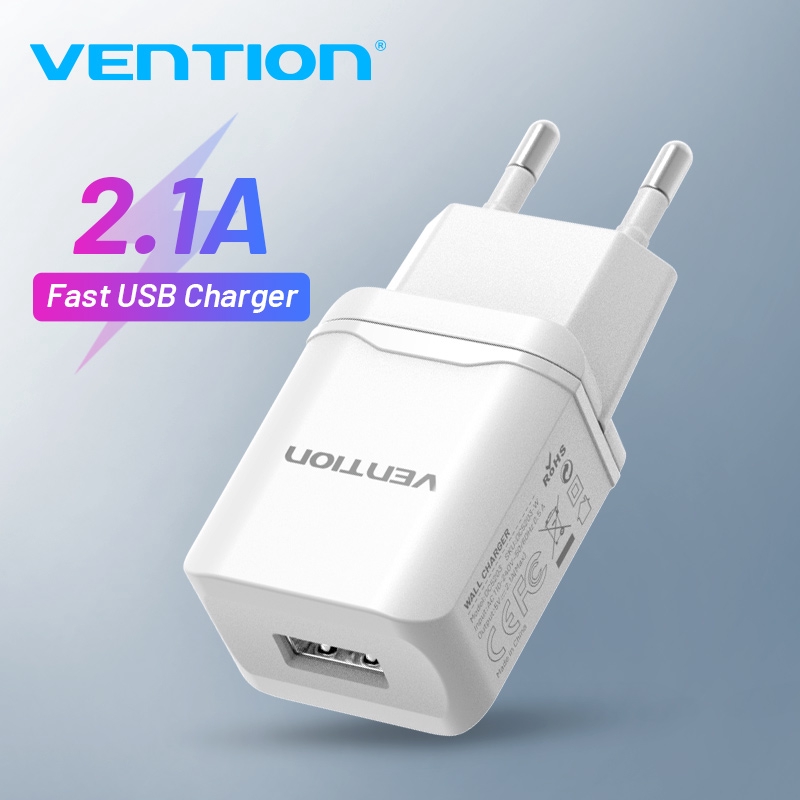 Cóc sạc Vention 5V 2.1A cho Xiaomi Samsung Huawei Fast charger Power Adapter