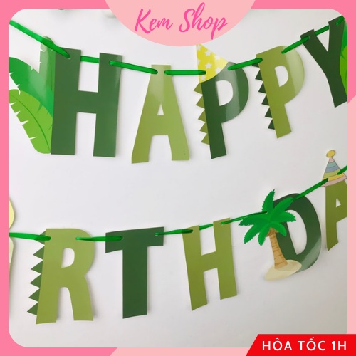 Dây Chữ Happy Birthday Chủ Đề Khủng Long Trang Trí Sinh Nhật Cho Bé - Kem Shop K14