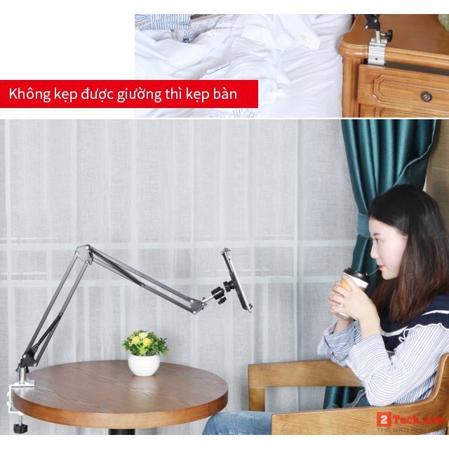 Kẹp Điện Thoại Iphone/Ipad Stand Gắn Đầu Giường, Bàn Làm Việc Tiện Lợi - Kim Loại Chắc Chắn | BigBuy360 - bigbuy360.vn