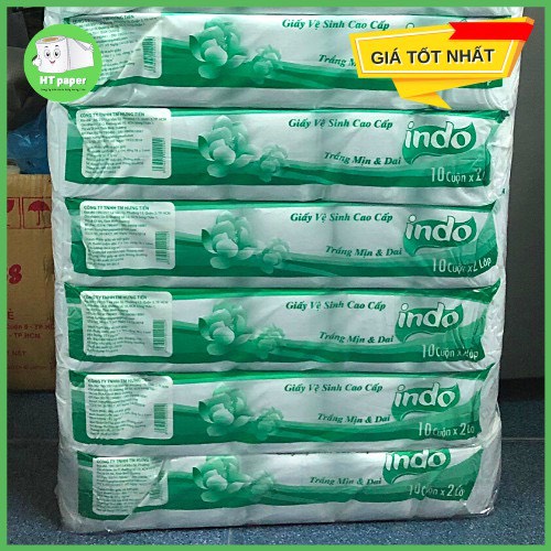 [HOẢ TỐC] COMBO (10 bịch/ 100 cuộn) Giấy vệ sinh INDO giá rẻ chất lượng (10 cuộn/ bịch)