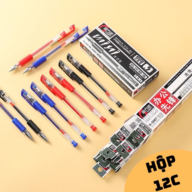 Hộp 12 Bút mực nước Gel Mini 0.5mm viết trơn ngòi mảnh
