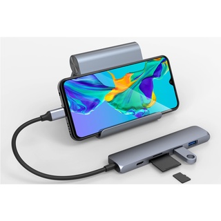 Adapter chuyển đổi Type C 6 in 1 HyperDrive HD22E Xám
