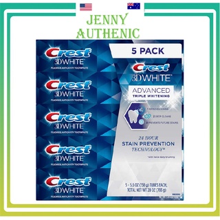 Kem đánh răng Crest 3D White Advanced Triple Whitening 158g của Mỹ