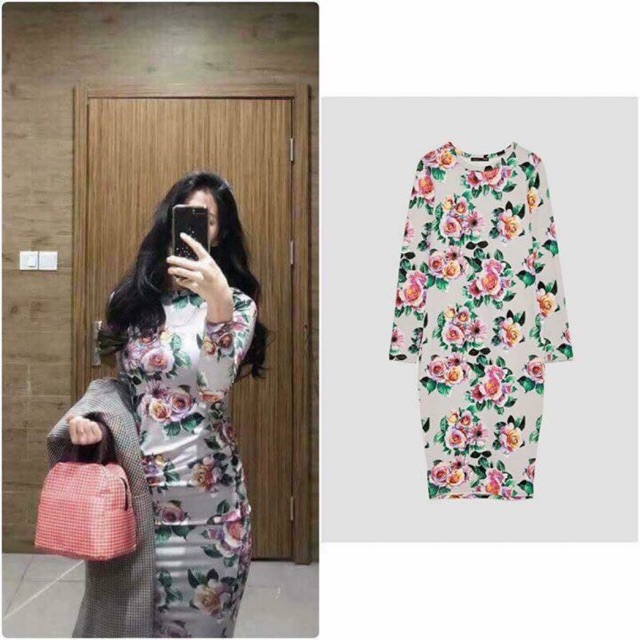 Váy body hoa Zara sẵn đủ size