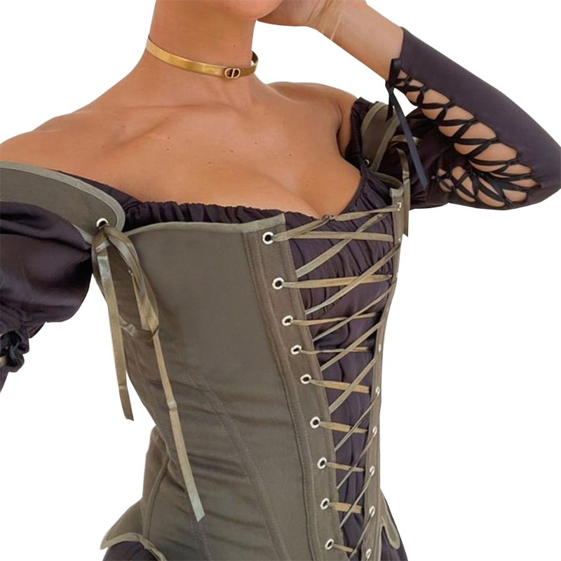 Áo croptop ba lỗ nịt ngực định hình cơ thể không tay cột dây gợi cảm vintage cho nữ dự tiệc/câu lạc bộ | BigBuy360 - bigbuy360.vn