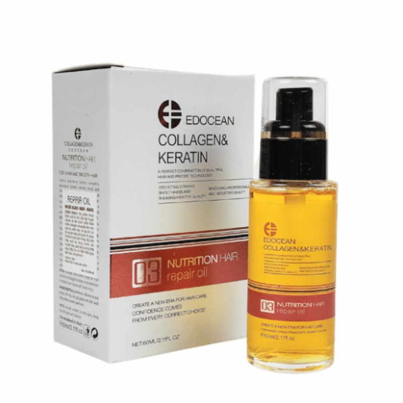 TINH DẦU DƯỠNG TÓC COLLAGEN-KARATIN EDOCEAN 60ML