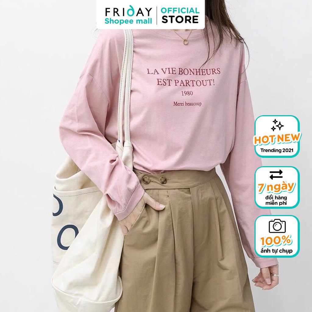 Áo thun chữ dài tay  Tổng hợp các mã hàng thu mới nhất 2021 Friday shop | BigBuy360 - bigbuy360.vn