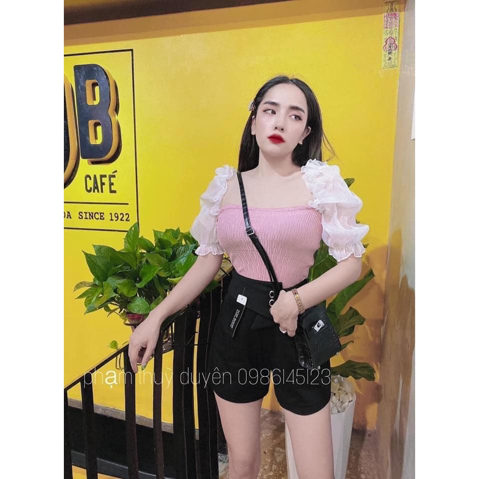 Áo chun bánh bèo tay pha tơ mã 11256(kèm video,ảnh thật)
