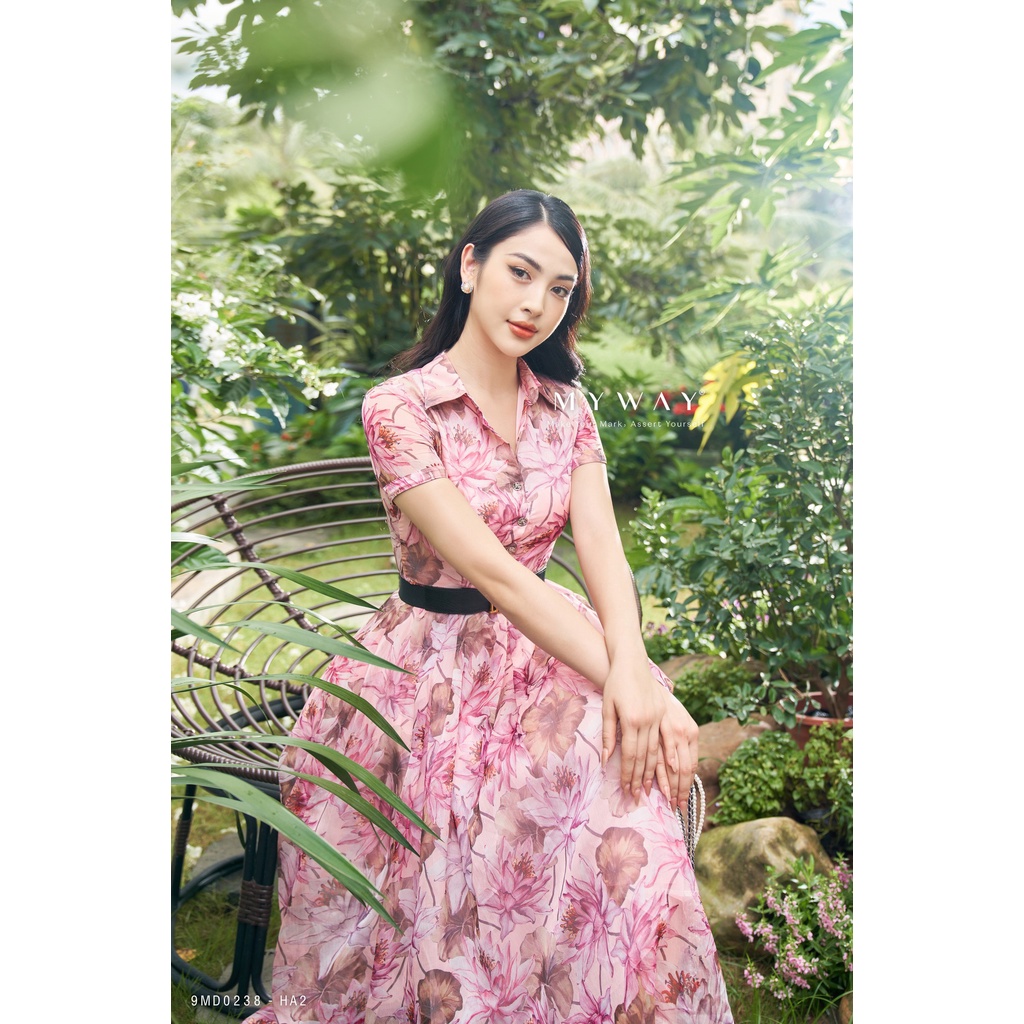 Đầm Hè Nữ MY WAY Dáng Dài Họa Tiết Hoa Chất Liệu Voan Tơ Cao Cấp 9MD0238 HA2