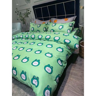 Bộ Chăn Ga Gối Cotton Poly Ếch Xanh