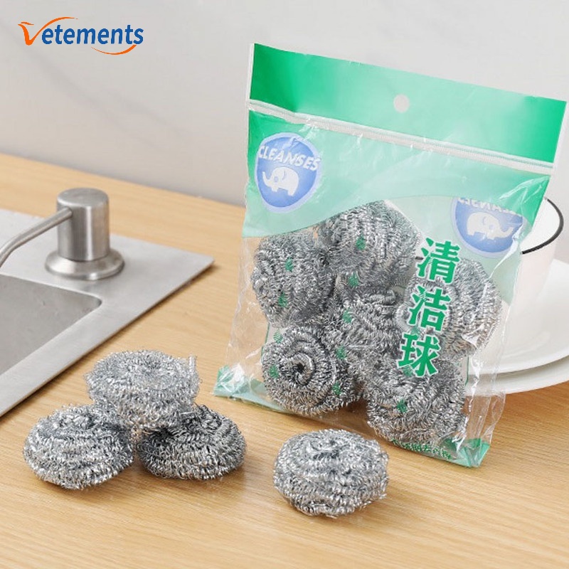 1/4/6 Miếng Chà Xoong Nồi Bằng Thép Không Gỉ