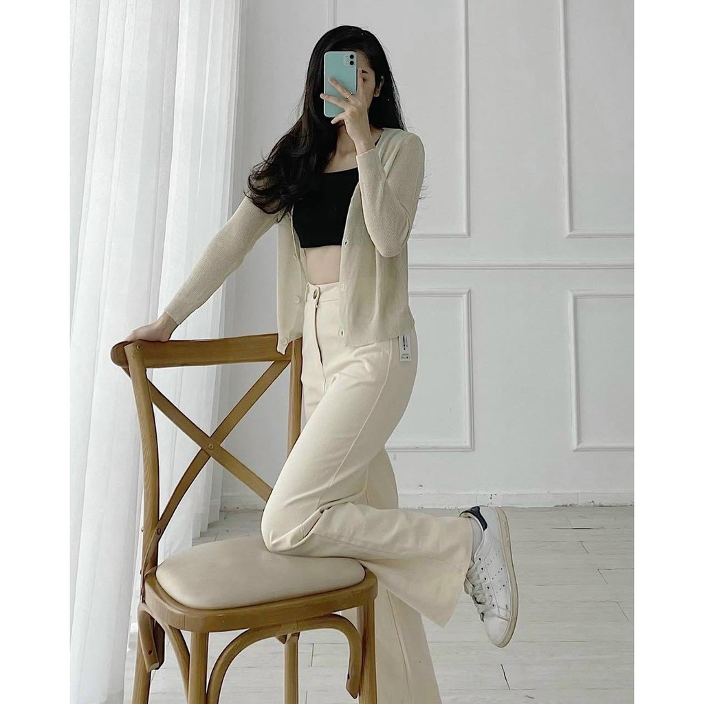 Quần baggy kaki trơn ống to 002 _CHIBEST_QKT002