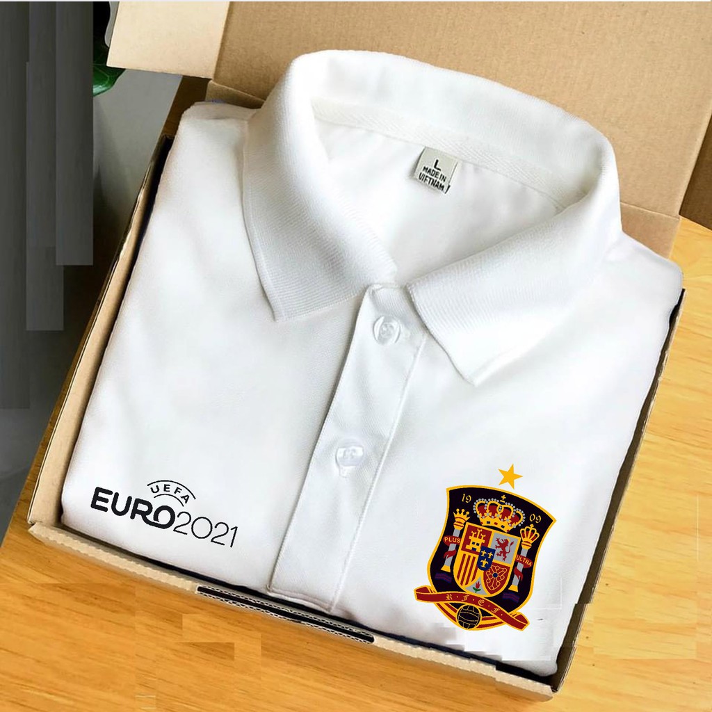 Áo Polo Trắng In Logo Đội Tuyển Quốc Gia Euro 2021 - Chất liệu hàng loại 1 thị trường kèm FREE SHIP | BigBuy360 - bigbuy360.vn
