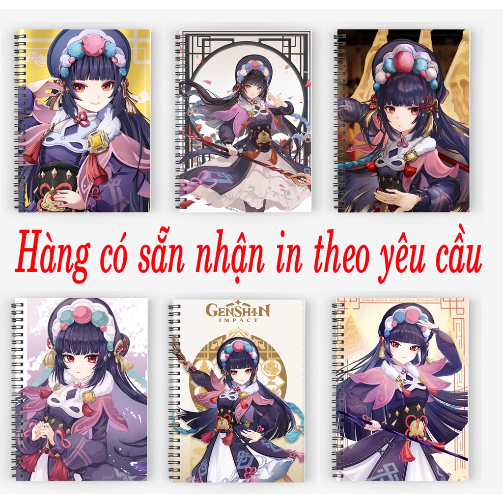 sổ tay Yunjin Genshin Impact dạng gáy xoắn 200 trang