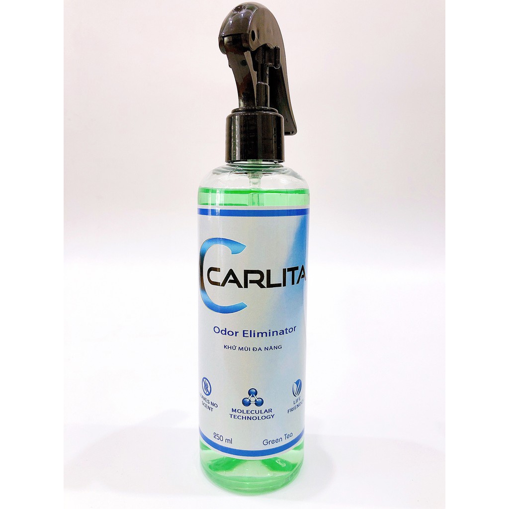 Xịt khử mùi hôi tinh dầu hương Trà xanh CAROLINE 250ml, khử mùi hôi nhà bếp, mùi hôi thùng rác, mùi hôi nhà vệ sinh.