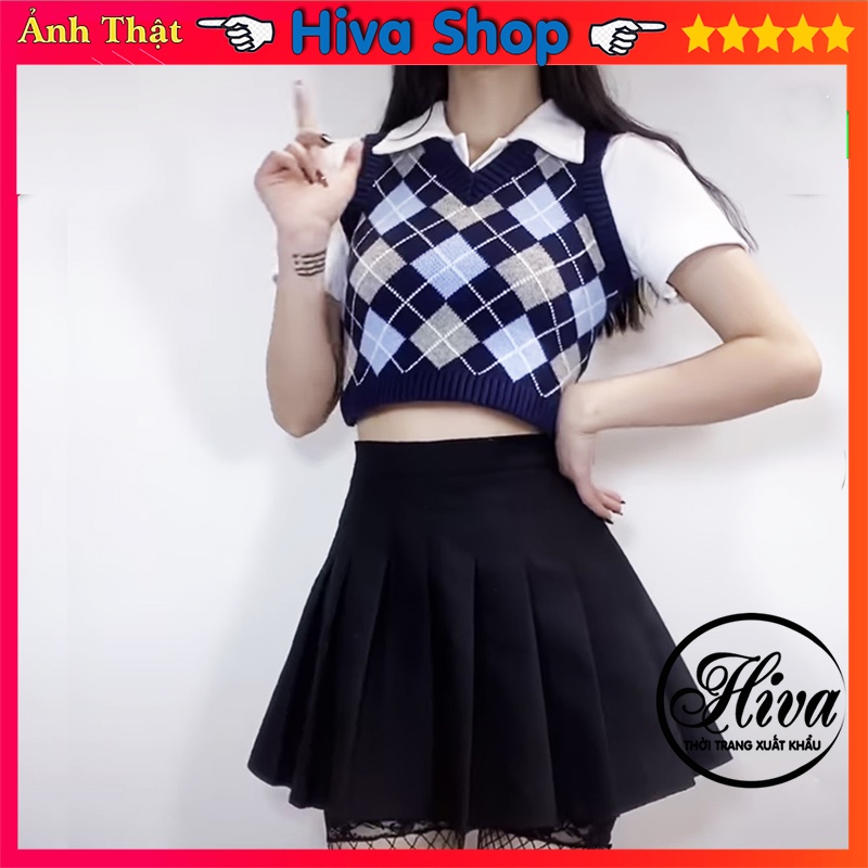 Áo gile len croptop nữ body ulzzang họa tiết zigzag , Áo nữ khoác thu đông (ảnh thật/video) | BigBuy360 - bigbuy360.vn
