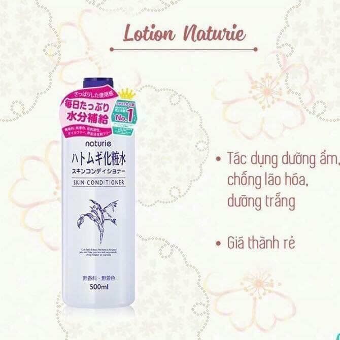 Nước hoa hồng ý dĩ Naturie Hatomugi Nhật 500ml