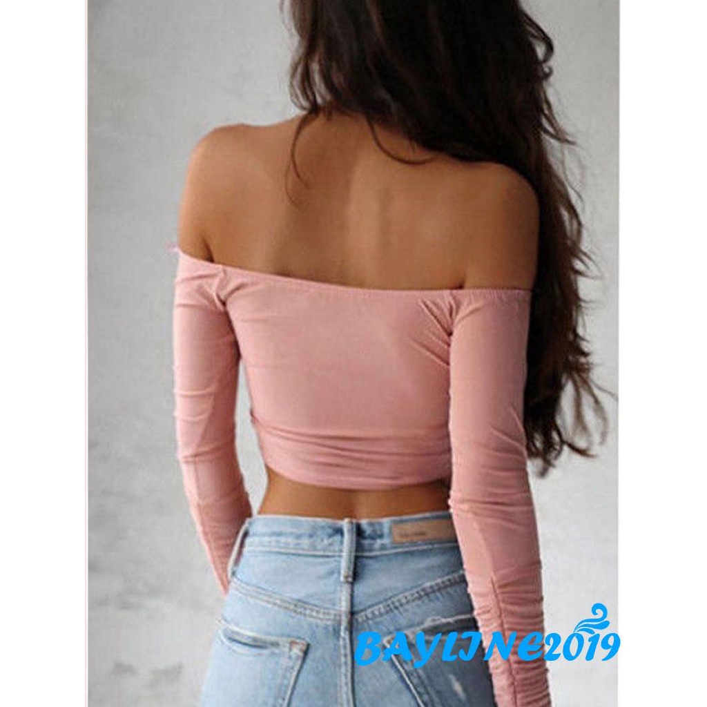 Áo lửng tay dài hở vai quyến rũ thời thượng dành cho nữ