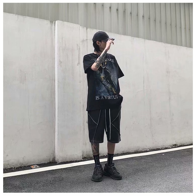 Áo Thun Dáng Rộng Tay Ngắn Phong Cách Thời Trang Hiphop Có Size M-8XL Dành Cho Nam Giới