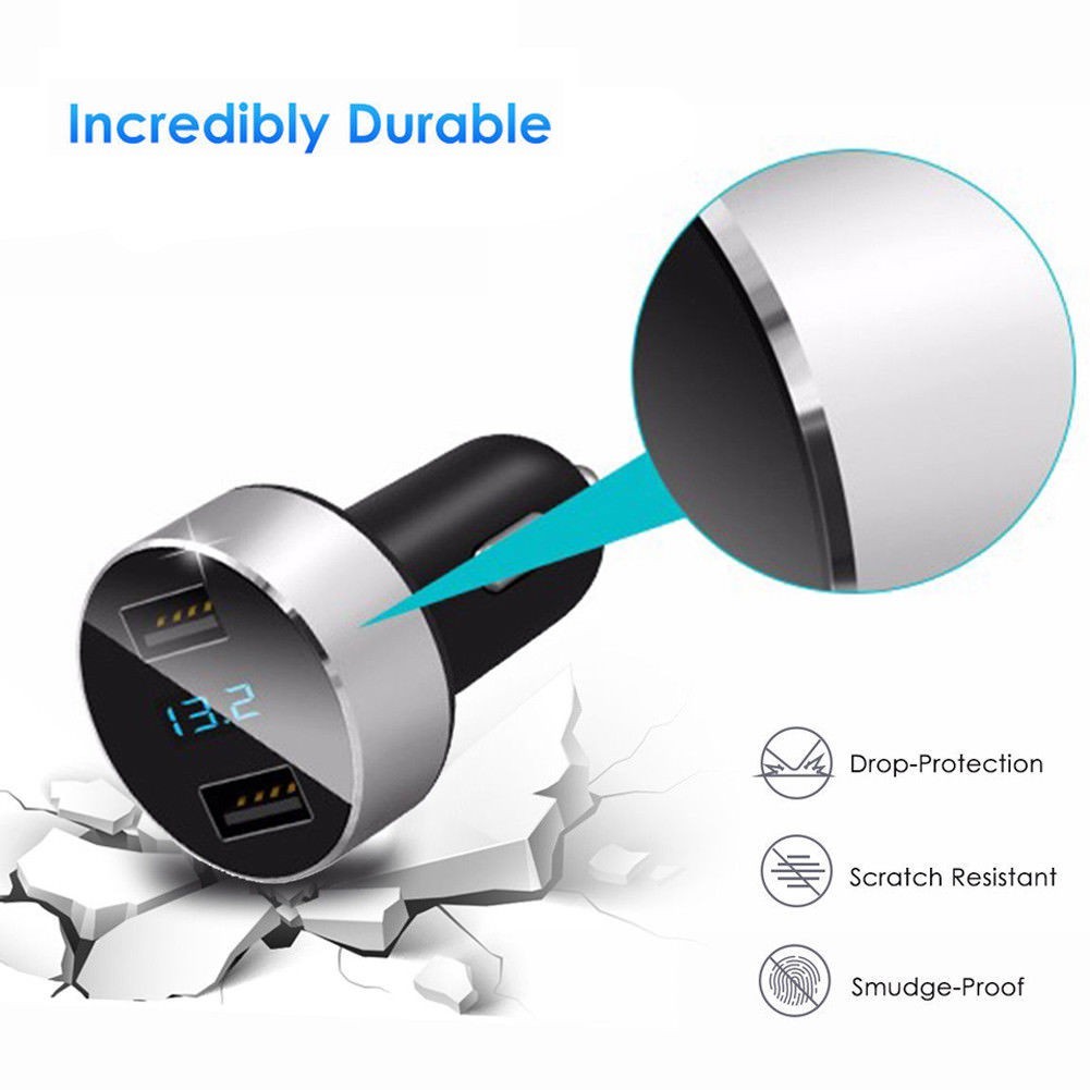 Tẩu Sạc Điện Thoại Di Động Mini Hai Cổng USB 3.1A Màn Hình LED Kỹ Thuật Số Cho Xe Hơi