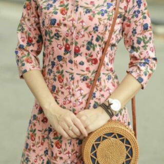 Đầm lụa nhung tăm dáng xòe