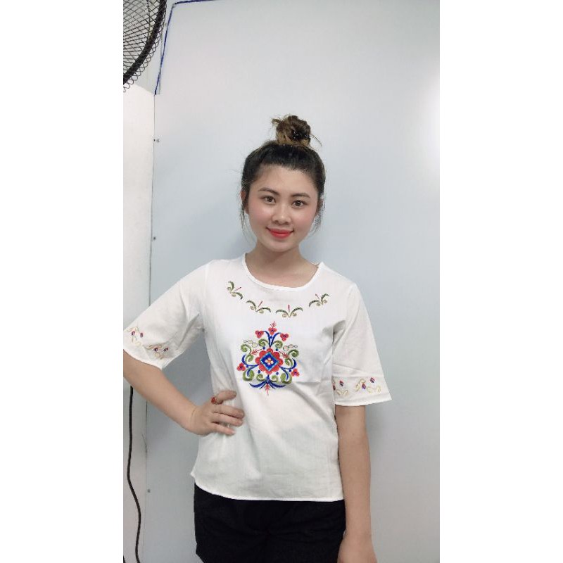 áo đũi nữ thêu hoa ngắn tay,họa tiết độc đáo,sang chảnh ( Mã H5) | BigBuy360 - bigbuy360.vn