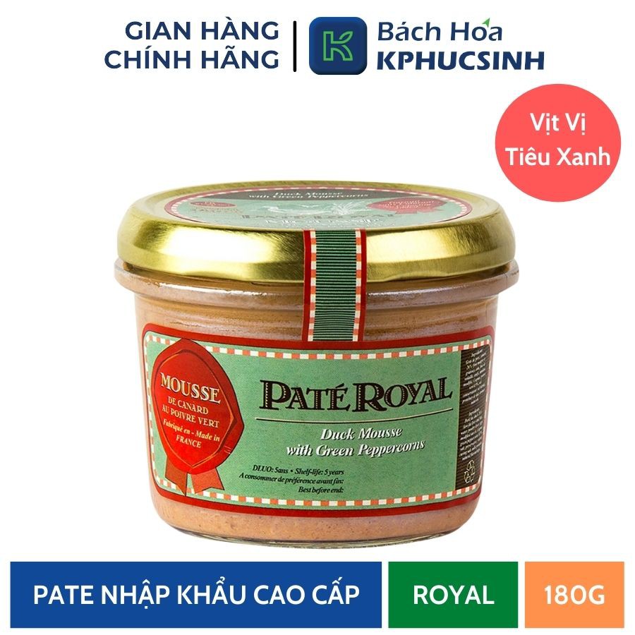 Pate Royal vịt vị tiêu xanh 180g KPHUCSINH - Hàng Chính Hãng