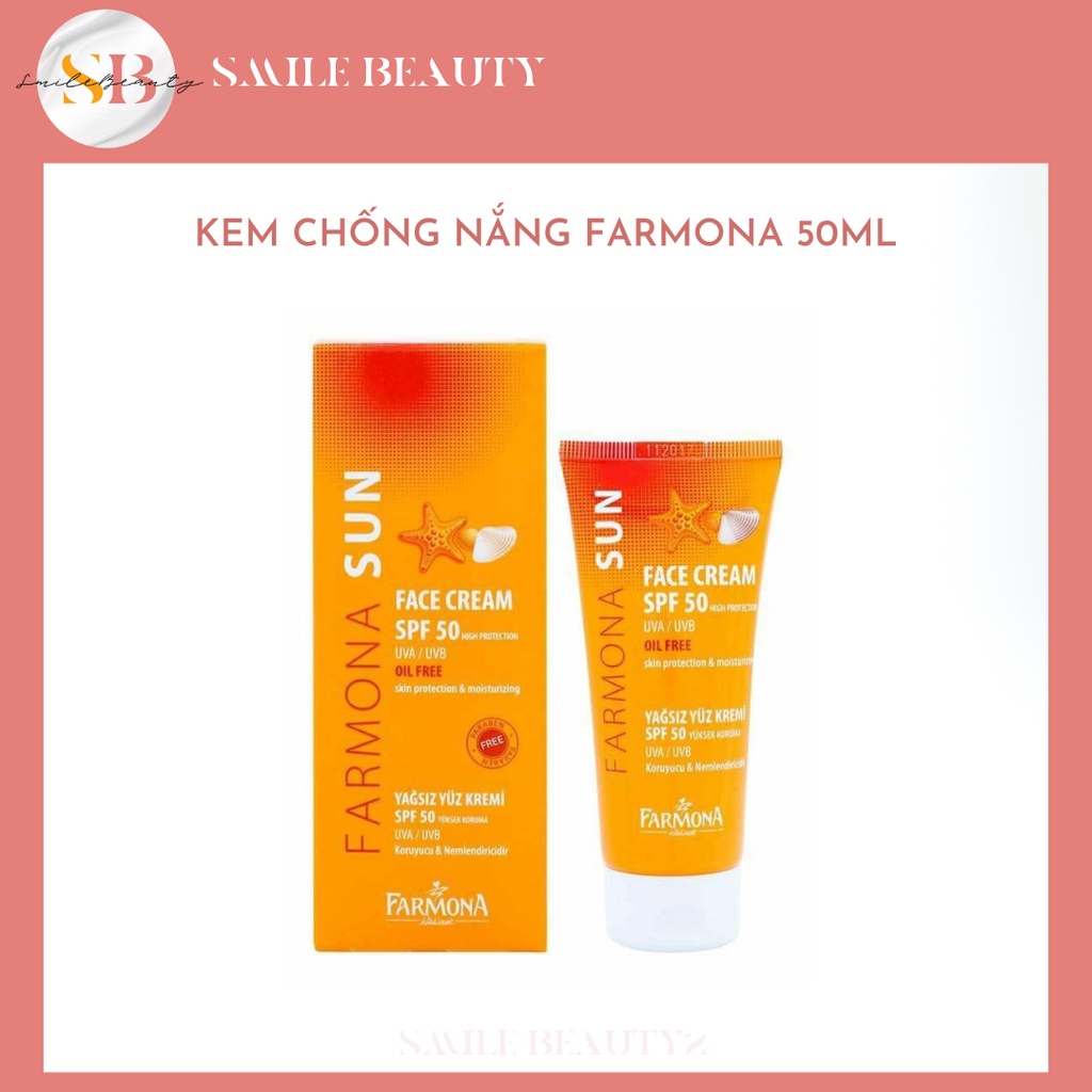 Kem Chống Nắng Dưỡng Ẩm FARMONA OIL FREE Cho Da Dầu và da khô 50ml spf 50