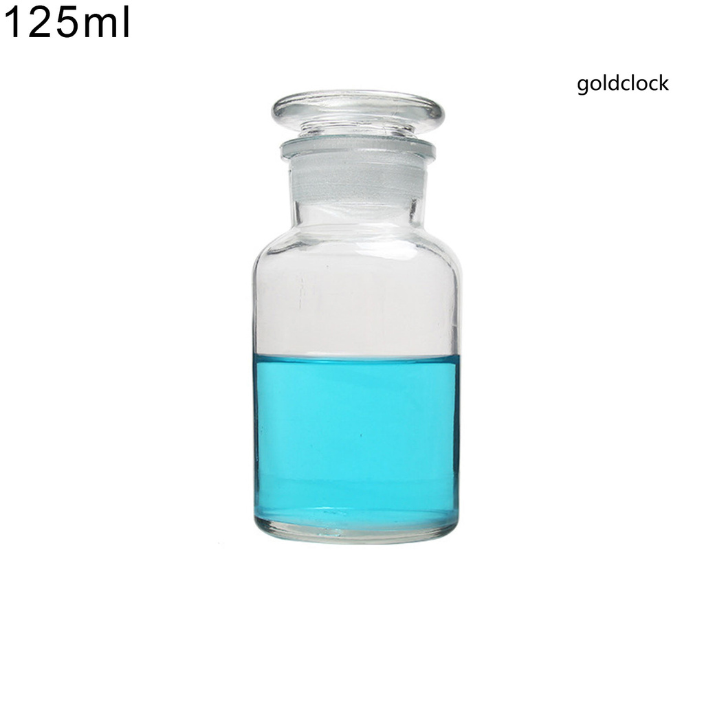 goldclock 30/60/125/250/500ml Transparent Wide-Mouth Storage Container Reagent Bottle