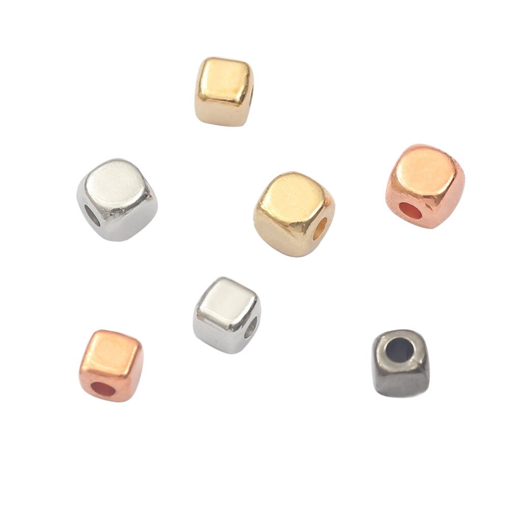 Hạt acrylic CCB hình vuông dùng làm trang sức dây chuyền vòng tay thủ công 3mm 4mm