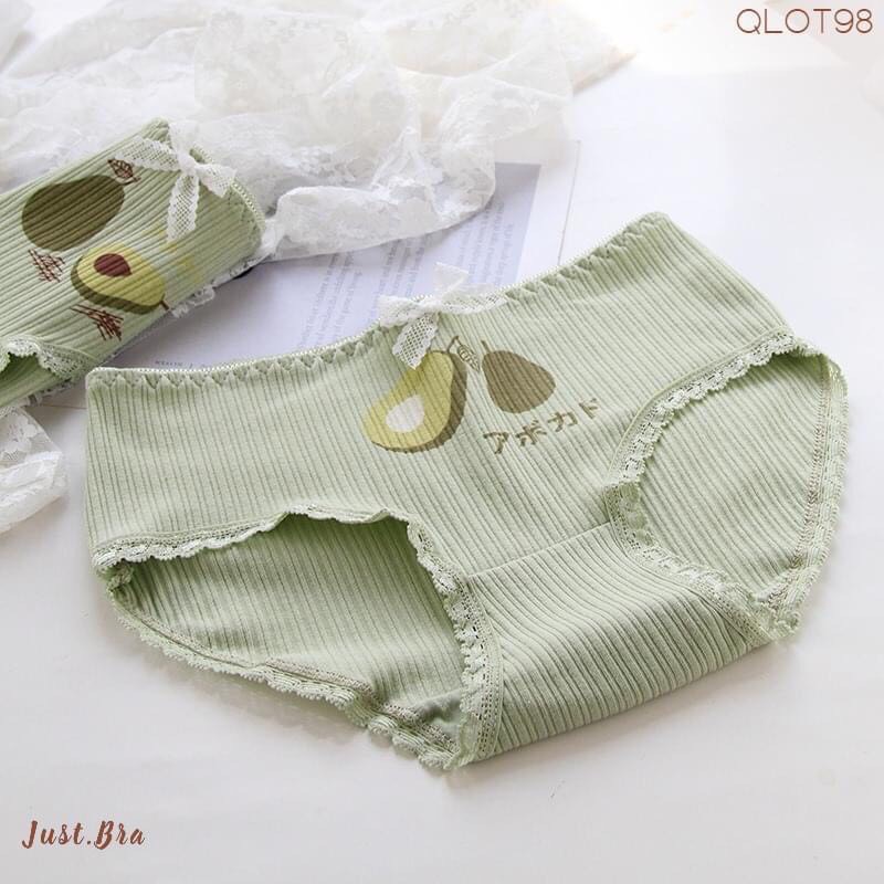 QUẦN LÓT COTTON HỌA TIẾT TRÁI BƠ DỄ THƯƠNG