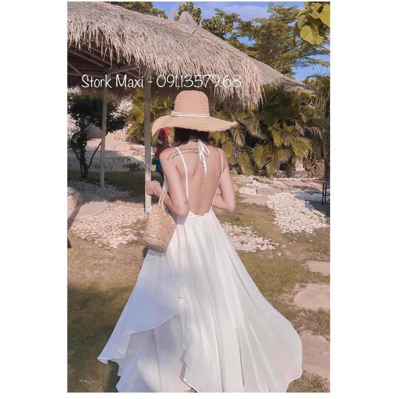 (Ảnh thật)Maxi Đi Biển 2 Tầng Hở Lưng Sang Chảnh Quyến Rũ | BigBuy360 - bigbuy360.vn