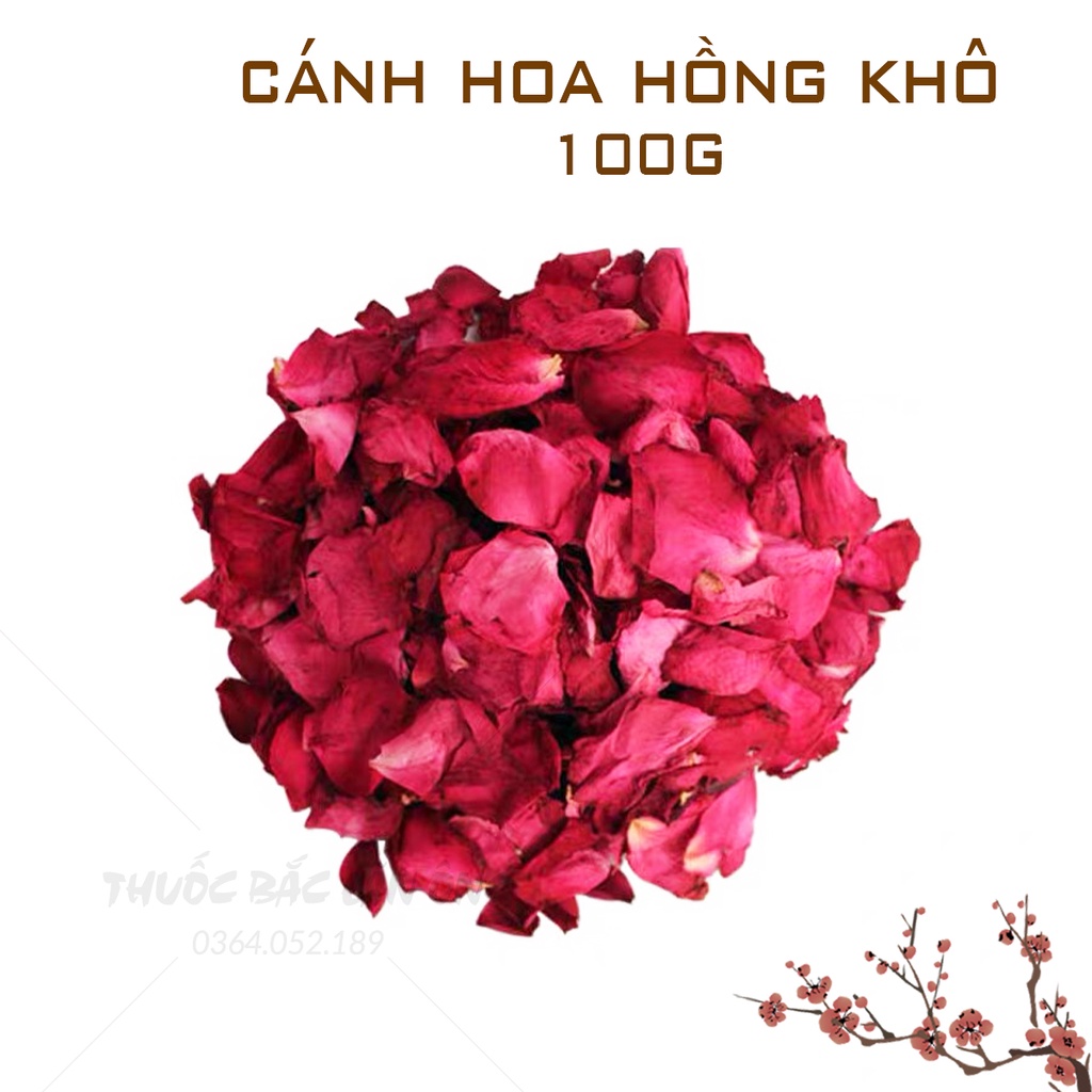Cánh hoa hồng khô 100g (Trà hoa hồng dưỡng nhan, dùng ngâm bồn tắm detox cơ thể)