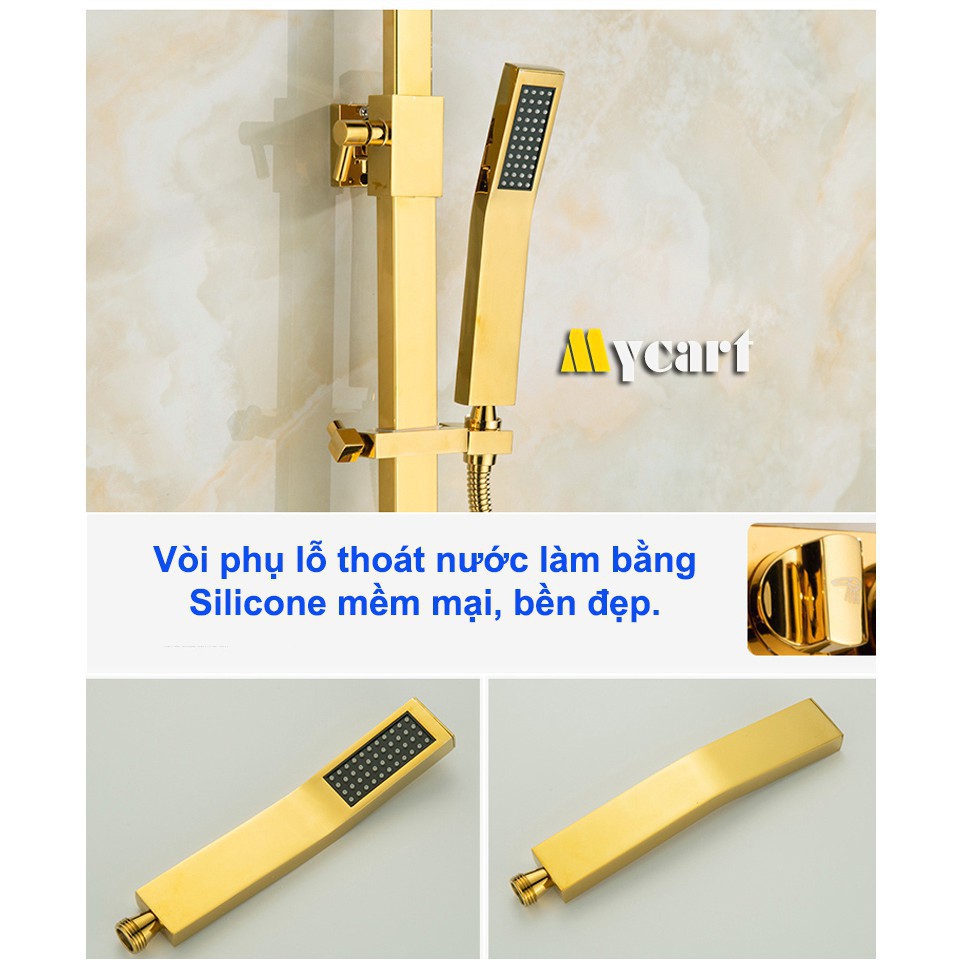 Bộ Sen cây tắm đứng nóng lạnh, Sen vòi tắm Bằng Đồng 4 trong 1 - Hàng cao cấp