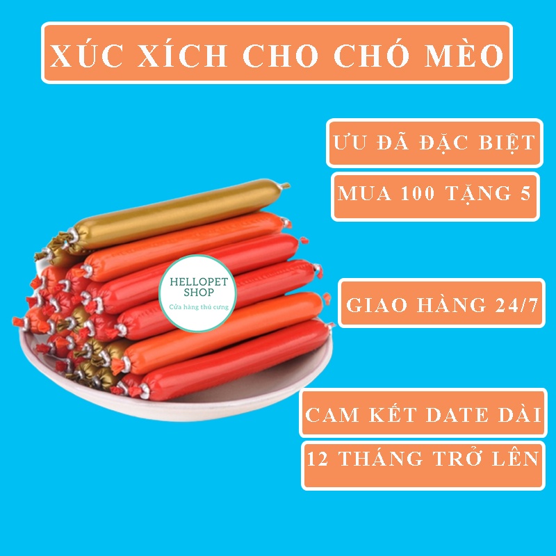 Xúc Xích cho chó mèo HELLOPET cao cấp giàu dinh dưỡng H50