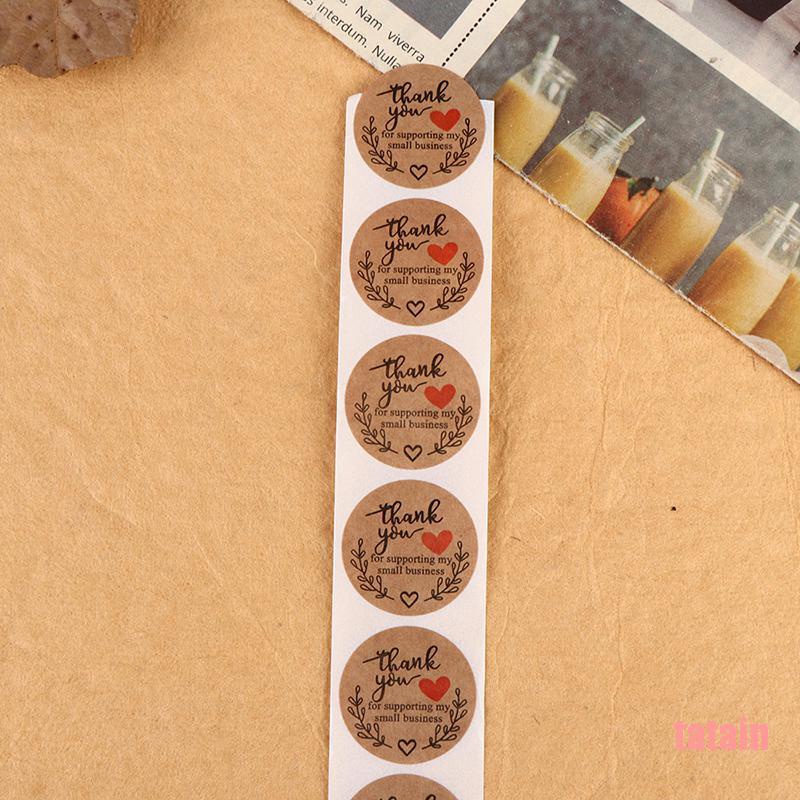 Cuộn 500 miếng dán hình tròn 1 inch in chữ Thank You độc đáo trang trí gói quà