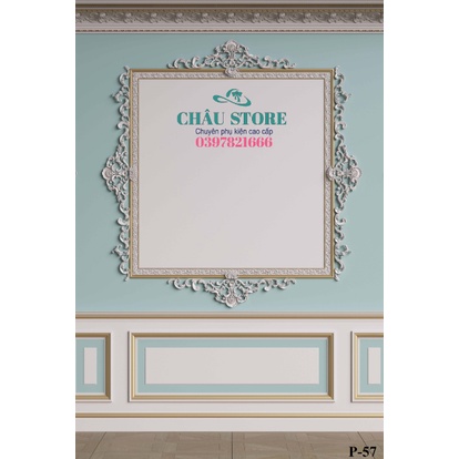 Phông Nền Chụp Ảnh Livestream 3D 5D Họa Tiết Khung Tân Cổ Điển Sang Trọng