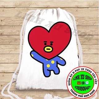 balo dây rút BTS BT21 in theo yêu cầu