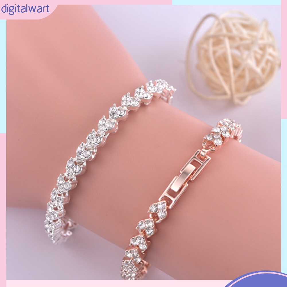 Vòng đeo tay đính đá nhân tạo sáng bóng dễ thương dành cho phụ nữ