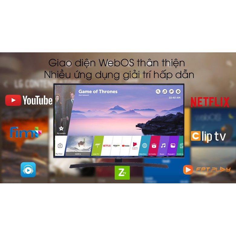 Smart Tivi LG 49 Inch UHD 4K 49UM7400PTA - Model 2019 (Chính Hãng Phân Phối)